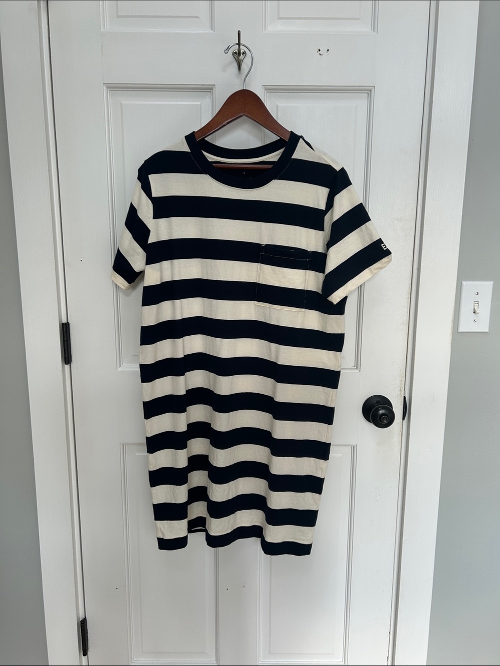 Everlane Navy and Cream Striped Mini Dress